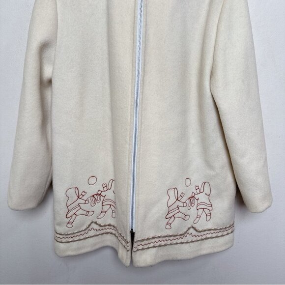 Canadian Sportwear Womens 16 1/2 Wool Northern Faux Fur Hood Trim Parka - Picture 8 of 16